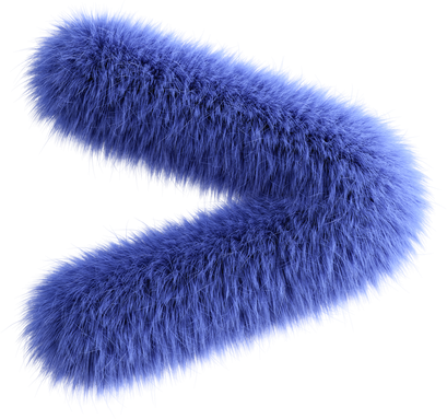 Blue 3D Fluffy Symbol Greater Than